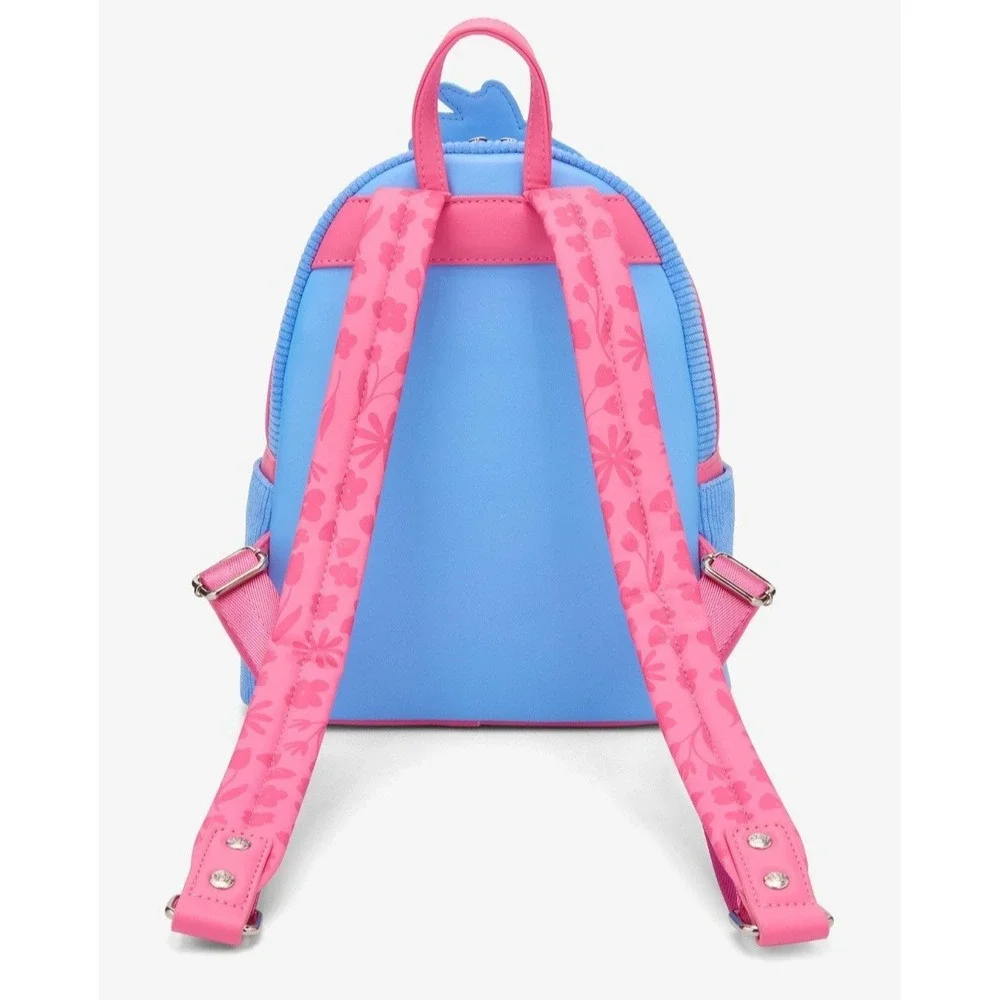 Loungefly Disney Winnie the Pooh Eeyore Peeking Corduroy Blue Backpack & Coin Ba